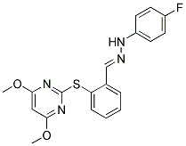 1,2-DIAZA-1-(4-FLUOROPHENYL)-3-[2-[(4,6-DIMETHOXYPYRIMIDIN-2-YL)THIO]PHENYL]PROP-2-ENE 结构式