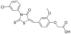 (4-{(E)-[3-(3-CHLOROPHENYL)-4-OXO-2-THIOXO-1,3-THIAZOLIDIN-5-YLIDENE]METHYL}-2-METHOXYPHENOXY)ACETIC ACID 结构式