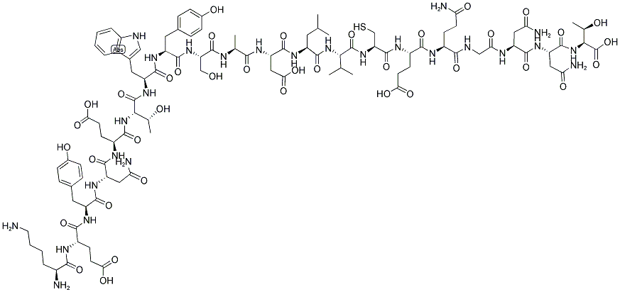 H-LYS-GLU-TYR-ASN-GLU-THR-TRP-TYR-SER-ALA-ASP-LEU-VAL-CYS-GLU-GLN-GLY-ASN-ASN-THR-OH 结构式