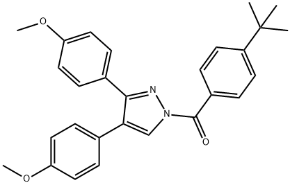 [3,4-BIS(4-METHOXYPHENYL)-1H-PYRAZOL-1-YL][4-(TERT-BUTYL)PHENYL]METHANONE 结构式