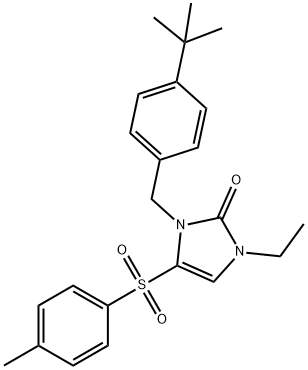 3-[4-(TERT-BUTYL)BENZYL]-1-ETHYL-4-[(4-METHYLPHENYL)SULFONYL]-1,3-DIHYDRO-2H-IMIDAZOL-2-ONE 结构式