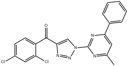 (2,4-DICHLOROPHENYL)[1-(4-METHYL-6-PHENYL-2-PYRIMIDINYL)-1H-1,2,3-TRIAZOL-4-YL]METHANONE 结构式