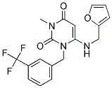 6-[(2-FURYLMETHYL)AMINO]-3-METHYL-1-[3-(TRIFLUOROMETHYL)BENZYL]PYRIMIDINE-2,4(1H,3H)-DIONE 结构式