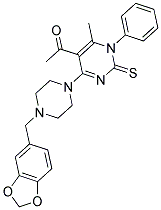 1-(4-(4-(BENZO[D][1,3]DIOXOL-5-YLMETHYL)PIPERAZIN-1-YL)-6-METHYL-1-PHENYL-2-THIOXO-1,2-DIHYDROPYRIMIDIN-5-YL)ETHANONE 结构式