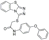 N-(4-PHENOXYPHENYL)-2-([1,2,4]TRIAZOLO[3,4-B][1,3]BENZOTHIAZOL-3-YLTHIO)ACETAMIDE 结构式