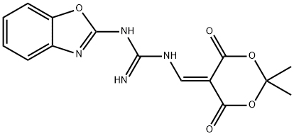 N-(1,3-BENZOXAZOL-2-YL)-N''-[(2,2-DIMETHYL-4,6-DIOXO-1,3-DIOXAN-5-YLIDENE)METHYL]GUANIDINE 结构式