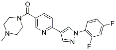 1-((6-[1-(2,4-DIFLUOROPHENYL)-1H-PYRAZOL-4-YL]PYRIDIN-3-YL)CARBONYL)-4-METHYLPIPERAZINE 结构式