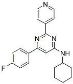 N-CYCLOHEXYL-6-(4-FLUOROPHENYL)-2-PYRIDIN-4-YLPYRIMIDIN-4-AMINE 结构式