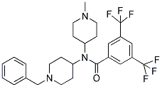 N-(1-BENZYLPIPERIDIN-4-YL)-3,5-BIS(TRIFLUOROMETHYL)-N-(1-METHYLPIPERIDIN-4-YL)BENZAMIDE 结构式