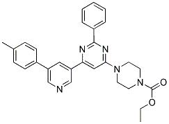 4-[2-PHENYL-6-(5-P-TOLYL-PYRIDIN-3-YL)-PYRIMIDIN-4-YL]-PIPERAZINE-1-CARBOXYLIC ACID ETHYL ESTER 结构式