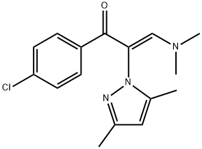 (Z)-1-(4-CHLOROPHENYL)-3-(DIMETHYLAMINO)-2-(3,5-DIMETHYL-1H-PYRAZOL-1-YL)-2-PROPEN-1-ONE 结构式