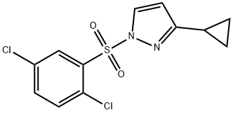 3-CYCLOPROPYL-1-[(2,5-DICHLOROPHENYL)SULFONYL]-1H-PYRAZOLE 结构式