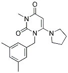 1-(3,5-Dimethylbenzyl)-3-methyl-6-pyrrolidin-1-ylpyrimidine-2,4(1H,3H)-dione 结构式