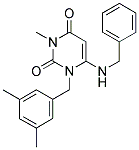6-(Benzylamino)-1-(3,5-dimethylbenzyl)-3-methylpyrimidine-2,4(1H,3H)-dione 结构式