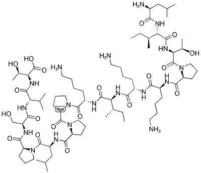 H-LEU-ILE-THR-PRO-LYS-LYS-ILE-LYS-PRO-PRO-LEU-PRO-SER-VAL-THR-OH 结构式