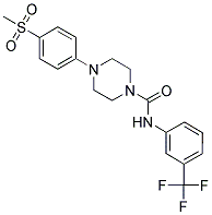 4-[4-(METHYLSULFONYL)PHENYL]-N-[3-(TRIFLUOROMETHYL)PHENYL]PIPERAZINE-1-CARBOXAMIDE 结构式