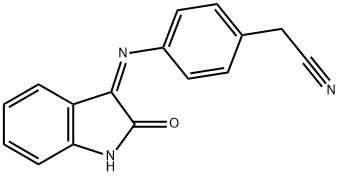 2-(4-(AZA(2-OXOINDOLIN-3-YLIDENE)METHYL)PHENYL)ETHANENITRILE 结构式