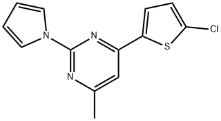 4-(5-Chloro-2-thienyl)-6-methyl-2-(1H-pyrrol-1-yl)pyrimidine 结构式