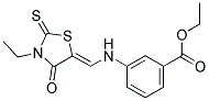 Ethyl 3-(((4-ethyl-5-oxo-3-thioxo-2,4-thiazolidinylidene)methyl)amino)benzoate 结构式