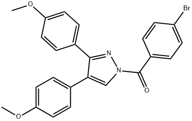 [3,4-Bis(4-methoxyphenyl)-1H-pyrazol-1-yl](4-bromophenyl)methanone 结构式
