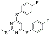4,6-BIS[(4-FLUOROPHENYL)SULFANYL]-2-(METHYLSULFANYL)PYRIMIDINE 结构式