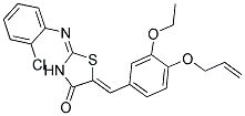 (2E,5Z)-5-[4-(ALLYLOXY)-3-ETHOXYBENZYLIDENE]-2-[(2-CHLOROPHENYL)IMINO]-1,3-THIAZOLIDIN-4-ONE 结构式
