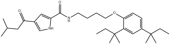 N-(4-[2,4-DI(TERT-PENTYL)PHENOXY]BUTYL)-4-(3-METHYLBUTANOYL)-1H-PYRROLE-2-CARBOXAMIDE 结构式