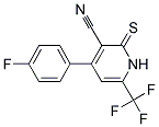 4-(4-FLUORO-PHENYL)-2-THIOXO-6-TRIFLUOROMETHYL-1,2-DIHYDRO-PYRIDINE-3-CARBONITRILE 结构式