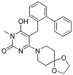 5-BIPHENYL-2-YLMETHYL-4-(1,4-DIOXA-8-AZA-SPIRO[4.5]DEC-8-YL)-6-HYDROXY-1-METHYL-1H-PYRIMIDIN-2-ONE 结构式