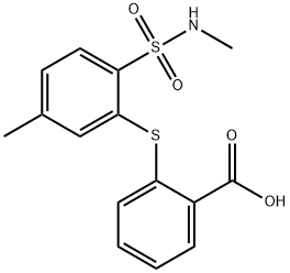 2-((5-METHYL-2-[(METHYLAMINO)SULFONYL]PHENYL)SULFANYL)BENZOIC ACID 结构式