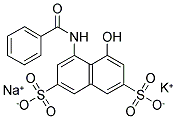 8-Benzamido-1-hydroxy-3,6-naphthalenedisulfonic acid monopotassium monosodium salt 结构式