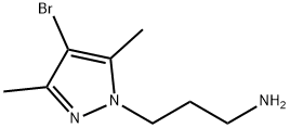 3-(4-溴-3,5-二甲基-1H-吡唑-1-基)丙烷-1-胺 结构式