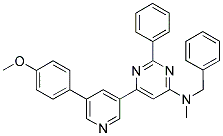 BENZYL-(6-[5-(4-METHOXY-PHENYL)-PYRIDIN-3-YL]-2-PHENYL-PYRIMIDIN-4-YL)-METHYL-AMINE 结构式