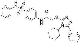 2-(4-CYCLOHEXYL-5-PHENYL-4H-1,2,4-TRIAZOL-3-YLTHIO)-N-(4-(N-PYRIDIN-2-YLSULFAMOYL)PHENYL)ACETAMIDE 结构式