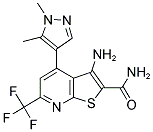 3-AMINO-4-(1,5-DIMETHYL-1H-PYRAZOL-4-YL)-6-TRIFLUOROMETHYL-THIENO[2,3-B]PYRIDINE-2-CARBOXYLIC ACID AMIDE 结构式