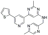 2-METHYL-N-[(5-METHYLPYRAZIN-2-YL)METHYL]-6-(5-THIEN-2-YLPYRIDIN-3-YL)PYRIMIDIN-4-AMINE 结构式