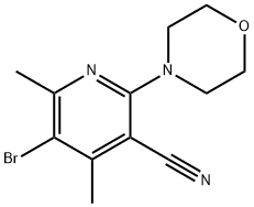 5-BROMO-4,6-DIMETHYL-2-MORPHOLINONICOTINONITRILE 结构式