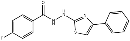 4-FLUORO-N'-(4-PHENYL-1,3-THIAZOL-2-YL)BENZENECARBOHYDRAZIDE 结构式