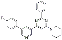 4-[5-(4-FLUORO-PHENYL)-PYRIDIN-3-YL]-2-PHENYL-6-PIPERIDIN-1-YL-PYRIMIDINE 结构式