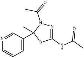 N-(4-ACETYL-5-METHYL-5-PYRIDIN-3-YL-4,5-DIHYDRO-1,3,4-THIADIAZOL-2-YL)ACETAMIDE 结构式