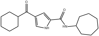 N-CYCLOHEPTYL-4-(CYCLOHEXYLCARBONYL)-1H-PYRROLE-2-CARBOXAMIDE 结构式