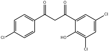 1-(3,5-DICHLORO-2-HYDROXYPHENYL)-3-(4-CHLOROPHENYL)PROPANE-1,3-DIONE 结构式