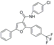 N-(4-CHLOROPHENYL)-5-PHENYL-2-(4-(TRIFLUOROMETHYL)PHENYL)FURAN-3-CARBOXAMIDE 结构式