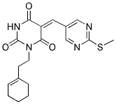 (5Z)-1-(2-CYCLOHEX-1-EN-1-YLETHYL)-5-{[2-(METHYLTHIO)PYRIMIDIN-5-YL]METHYLENE}PYRIMIDINE-2,4,6(1H,3H,5H)-TRIONE 结构式