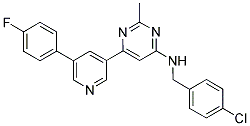 N-(4-CHLOROBENZYL)-6-[5-(4-FLUOROPHENYL)PYRIDIN-3-YL]-2-METHYLPYRIMIDIN-4-AMINE 结构式