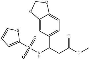 METHYL 3-(1,3-BENZODIOXOL-5-YL)-3-[(2-THIENYLSULFONYL)AMINO]PROPANOATE 结构式