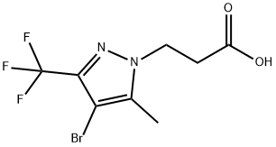 3-(4-溴-5-甲基-3-三氟甲基吡唑-1-基)丙酸 结构式