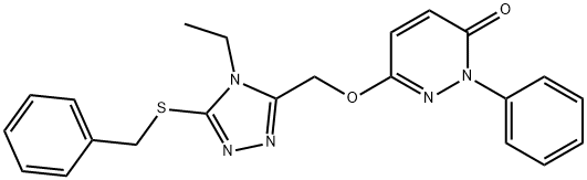 6-([5-(BENZYLSULFANYL)-4-ETHYL-4H-1,2,4-TRIAZOL-3-YL]METHOXY)-2-PHENYL-3(2H)-PYRIDAZINONE 结构式