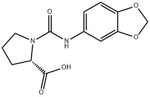 1-[(1,3-BENZODIOXOL-5-YLAMINO)CARBONYL]-2-PYRROLIDINECARBOXYLIC ACID 结构式