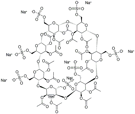 HEPTAKIS(2,3-DI-O-ACETYL-6-O-SULFO)-BETA-CYCLODEXTRIN HEPTASODIUM SALT 结构式